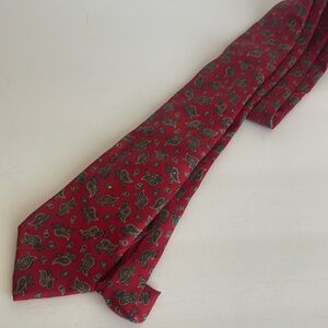 Christian Dior Red Paisley Tie